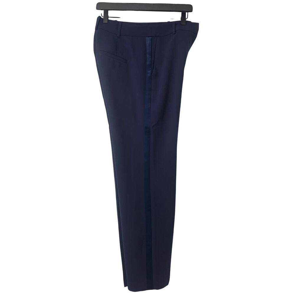 Boden Pants Womens 4R Navy Blue with Blue Ribbon Tuxedo Stripe Trousers